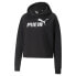 Фото #6 товара Puma Essentials+ Cropped Metallic Logo Pullover Hoodie Womens Black Casual Outer