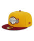 Фото #1 товара Men's Yellow, Red Los Angeles Lakers Fall Leaves 2-Tone 59FIFTY Fitted Hat