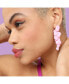 ფოტო #4 პროდუქტის Women's Pink Abstract Drop Earrings