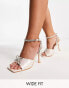 Фото #1 товара Public Desire Wide Fit Exclusive Front Row bow sandals in pearlescent pink