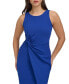 Women's Ruched Side-Twist Sleeveless Midi Dress