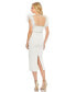 Women's Feather Cap Sleeve Pearl Embellished T-Length Fit Dress