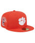 Фото #1 товара Men's Orange Clemson Tigers Throwback 59FIFTY Fitted Hat