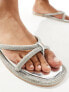 Simmi London Florai strappy flat sandal in silver