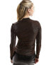 Фото #7 товара Mango high neck long sleeve top in bronze