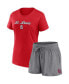 Women's Red, Gray St. Louis Cardinals Script T-shirt and Shorts Combo Set