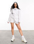 ASOS DESIGN Weekend Collective heavyweight sweatshirt with corset detail in ice marl