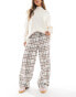 Фото #2 товара ONLY pull on wide leg trouser in grey check