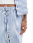 Obey co-ord cotton stripe trousers in blue