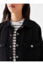 Фото #4 товара Düz Uzun Kollu Kadın Jean Gömlek Ceket