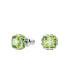 ფოტო #8 პროდუქტის Rhodium Plated Square Cut Color Birthstone Stud Earrings