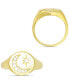 ფოტო #4 პროდუქტის Cubic Zirconia Crescent Moon & Star Signet Ring in 14k Gold-Plated Sterling Silver