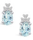 ფოტო #3 პროდუქტის Aquamarine (2-1/3 ct. t.w.) and Diamond (1/5 ct. t.w.) Stud Earrings in 14K White Gold