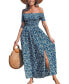 ფოტო #1 პროდუქტის Women's Ditsy Off-Shoulder Maxi Beach Dress