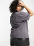 Фото #3 товара ASOS DESIGN Curve oversized t-shirt with motorhead license graphic in washed charcoal