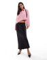 Vila cropped oversized shirt in pink