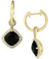 ფოტო #1 პროდუქტის EFFY® Diamond (1/3 ct. t.w.) & Onyx (10mm) Drop Earrings In 14k Gold