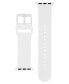 White Smooth Silicone Keeperless Band Compatible with 42/44/45/Ultra/Ultra 2 Apple Watch