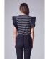 ფოტო #5 პროდუქტის Women's Shirring Sleeve Knit Top