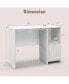 Modern Computer Desk with Cabinet-White