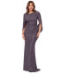 ფოტო #1 პროდუქტის Women's Glitter-Lace Capelet Gown