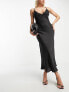 Фото #1 товара ASOS DESIGN Fuller bust high apex satin maxi slip dress in black