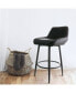 Фото #3 товара Faux Leather Bar Chair in Black with Matte Metal Legs