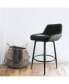 Faux Leather Bar Chair in Black with Matte Metal Legs