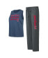 Women's Charcoal, Navy Cleveland Guardians Meter Muscle Tank and Pants Sleep Set