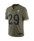 Men's Eric Dickerson Olive Los Angeles Rams 2022 Salute To Service Retired Player Limited Jersey