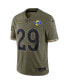 ფოტო #3 პროდუქტის Men's Eric Dickerson Olive Los Angeles Rams 2022 Salute To Service Retired Player Limited Jersey