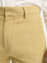 ASOS DESIGN skinny wool mix suit trousers in stone herringbone