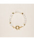 ფოტო #1 პროდუქტის 18K Gold Plated Freshwater Pearl with Star and Pearl Twinkie - Twinkie Bracelet 9" For Women and Girls