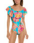 Trina Turk Poppy Bandeau Ruffle One-Piece Women's Blue 4