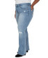 Фото #4 товара Plus Size Tummyless High Rise Flare Jeans