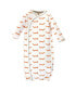 Baby Boys Baby Organic Cotton Side-Closure Snap Long-Sleeve Gowns 3pk, Fox