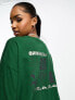 Quiksilver oversized long sleeve t-shirt in green Mittelgrün, S - фото #5