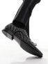 ASOS DESIGN formal lace up shoes in black faux suede with silver diamantes