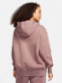 Фото #7 товара Nike unisex mini swoosh zip through fleece hoodie in smokey mauve