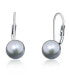 Silver earrings with real gray pearls SVLE0476XD2P6