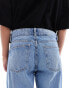 Bershka Petite straight leg jeans in mid wash