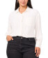 ფოტო #1 პროდუქტის Women's Plus Size Studded Long-Sleeve Chest-Pocket Blouse