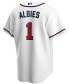 ფოტო #2 პროდუქტის Men's Ozzie Albies White Atlanta Braves Home Replica Player Name Jersey