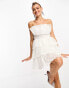 Collective the Label exclusive tiered ruffle lace mini dress in white