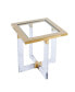 Фото #1 товара Gold Stainless Steel With Acrylic Frame Clear Glass Top End Table