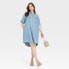 Фото #2 товара Women's Short Sleeve Shirtdress - Universal Thread