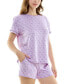 Фото #6 товара Women's 2-Pc. Printed Short Pajamas Set