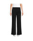 ფოტო #2 პროდუქტის Petite Cupro Knit Mid Rise Wide Leg Pants