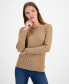 Фото #1 товара Women's Cable Knit Cotton Boat Neck Sweater