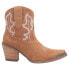 Dingo Joyride Embroidered Snip Toe Cowboy Booties Womens Brown Casual Boots DI54